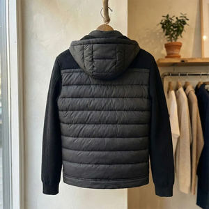 High Quality <b>Men's</b> <b>Cardigan</b> Down Jacket Black Color Nylon Polyester Cotton Filling Windproof Puffer Down Jacket For Adult - Product Image 5