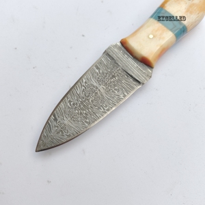 Handmade Damascus Steel Fixed Blade Industrial Grade <b>Bone</b> <b>Handle</b> Camping Outdoor Fruit <b>Knife</b> OEM Customizable - Product Image 5