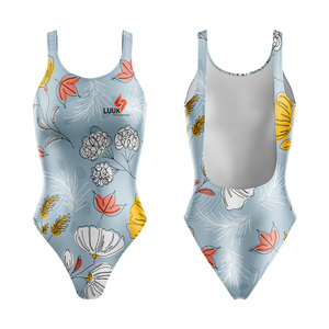 Traje de Baño de una Pieza Ecológico para Mujer, Spandex/Poliéster, Impresión por Transferencia de Calor, Personalizable, Cuello Redondo sin Costuras - Product Image 4