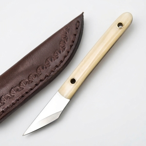 Couteau de découpe et de finition en acier au carbone pour le travail du cuir, manche en os, outil de sculpture sur cuir, fournisseur et fabricant en gros - Product Image 1