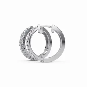 Pendientes de Aro con Trenzas de Diamantes de Rapunzel en Oro Blanco de 18K, 22 Piezas de Pendientes de Diamantes, Joyería Fina de Diamantes para Mujer - Product Image 2