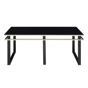 Set Moderno di 3 Tavolini da Caffè Neri con Piano in Vetro Temperato e Struttura in Metallo per Soggiorno - Tavolini Occasionali - Product Image 2