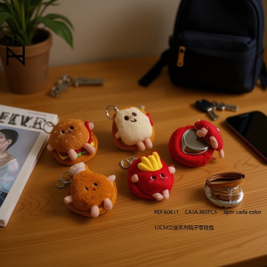 Portamonete a specchio della serie Hamburg, borsa portachiavi in peluche da 10 cm con superficie riflettente per donne e bambini - Product Image 3