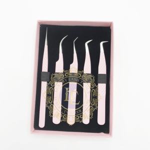 Pince à épiler à pointe argentée en acier inoxydable durable à motif diamant pince à épiler personnalisée de qualité supérieure en poudre rose vente en gros - Product Image 5