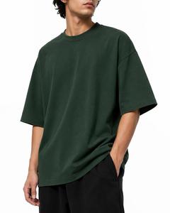 T-shirt décontracté pour homme, coupe ample, manches classiques, col rond, 100 % coton, tissu tricoté, anti-plis, respirant, longueur longue, personnalisable - Product Image 4