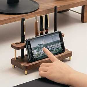 Sustainable Wooden Desk Pen <b>Holder</b> for Workspace Organization - Product Image 1