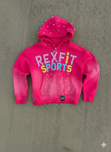 Nouveaux sweats à capuche zippés en gros, streetwear épais, avec logo sérigraphié, strass personnalisés, meilleur design, effet délavé soleil - Product Image 3