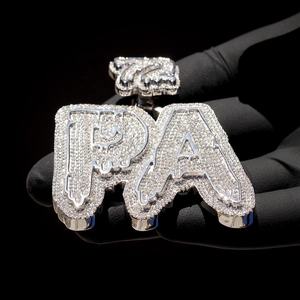 Lujo hombres 925 plata esterlina Iced VVS Moissanite diamante colgante personalizado Hip Hop estilo chapado en oro fino encantos fiestas - Product Image 2