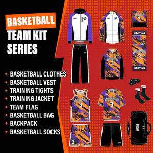 Tenues de sport géométriques bleues en gros, directement de l'usine, ensemble maillot de basketball marine avec accessoires de voyage assortis, 100 % polyester - Product Image 5