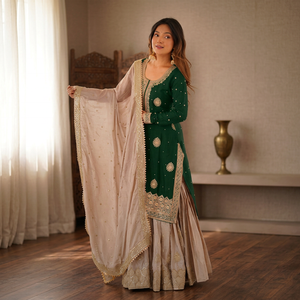 Traje Salwar de Seda de Última Moda con Dupatta, Ropa Tradicional India y Pakistaní para Bodas y Eid para Mujeres de Samp Corporation - Product Image 1