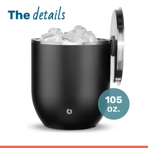 Matte Black <b>Ice</b> <b>Bucket</b> Crafted From Vacuum Metal Featuring Hanging Lid And Sleek Ergonomic Scoop For Parties And Wedding Events - Product Image 2