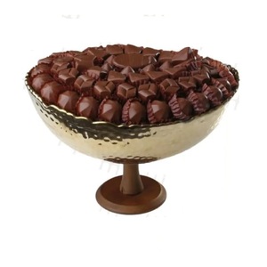 Bol à chocolat en métal martelé plaqué argent exclusif, support pour desserts sucrés, pour la vaisselle d'hôtel et les événements, à prix abordable - Product Image 2