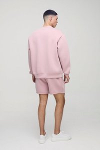 Sweat-shirt unisexe rose oversize à col rond, manches classiques, en coton French Terry, couleur unie, pour l'hiver, style décontracté Crescent Wear - Product Image 6