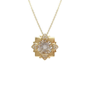 Joyería Fina, Collar de Diamantes con Diseño de Baile en Oro Puro de 14K/18K, Collares con Colgante de Diamantes de Laboratorio, para Compromiso y Fiestas, para Chicas - Product Image 1