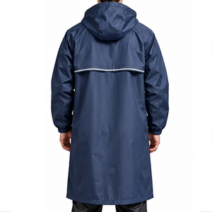 Manteau de pluie long unisexe avec capuche ajustable – Commandes en gros – Vêtement d'extérieur respirant, confortable et imperméable – Coupe unisexe – Idéal pour le camping et la pluie - Product Image 5