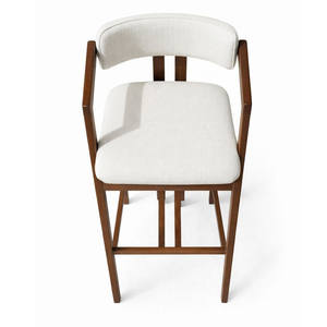 Chaise de salle à manger, de bar ou d'hôtel Indika, scandinave, moderne, fonctionnelle, robuste, en teck massif, élégante, avec dossier et accoudoirs courbes. - Product Image 4