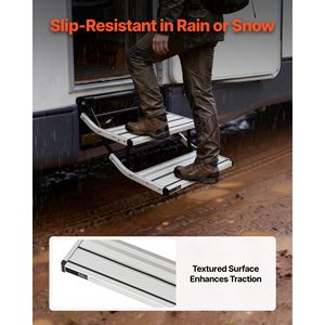 Escaleras Retráctiles Eléctricas de 2 Peldaños para Autocaravanas, Capacidad de Carga de 440 Libras, Escaleras Telescópicas Plegables de Aleación de Aluminio, Accesorios Exteriores para Autocaravanas - Product Image 4