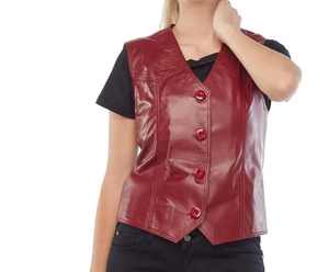 Chaleco de Cuero para Mujer, Estilo Motero, Duradero, Cómodo, Ligero y Elegante, Ropa de Motocicleta - Product Image 1