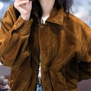 เสื้อแจ็คเก็ตผู้หญิงสำหรับฤดูหนาว ลายเรียบ แฟชั่นทันสมัย จากโรงงานโดยตรง เสื้อแจ็คเก็ตหนังกลับผู้หญิง - Product Image 4
