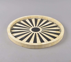 Plateau Feng Shui de Luxe Fait Main Écologique avec Incrustations en Os – Design Décoratif Élégant, Qualité Supérieure pour la Maison et la Cuisine (Idéal pour Servir) - Product Image 3