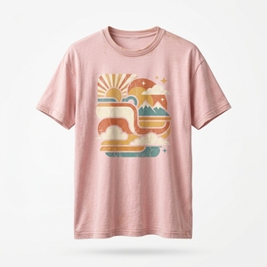 เสื้อยืดคอกลมแขนสั้นทรงปกติผ้าคอตตอนหนาน้ำหนักมากลายกราฟิกวินเทจสำหรับผู้ชาย พร้อมส่ง - Product Image 1