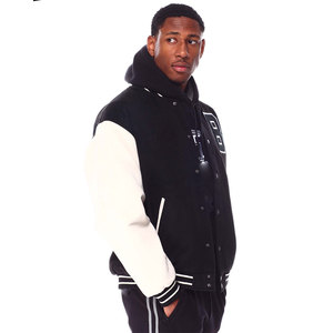 Veste universitaire décontractée à prix abordable, style universitaire, broderie de logo personnalisée, veste bomber de baseball grande taille pour l'hiver - Product Image 5