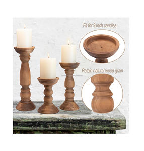 Luxury Wholesale Custom <b>Wood</b> Candle Holders Unique <b>Candlestick</b> Holders for Home Decoration - Product Image 6