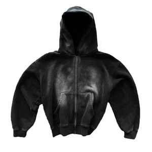 Sweat à capuche délavé personnalisé, effet vieilli, avec impression sérigraphiée, prix de gros - Product Image 4