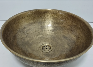 Évier de cuisine en laiton de conception nouvelle, évier de style farmhouse, fait main, forme ronde, design martelé, fabricant et fournisseur de lavabos - Product Image 2