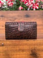 Dompet gaya kulit asli untuk wanita, dompet banyak tempat kartu kredit dompet kartu daur ulang genggam kulit untuk penggunaan Wanita