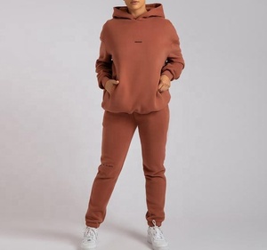 Costume de survêtement à capuche unisexe homme et femme, épais, uni, décontracté, chaud, automne, lot de 2 pièces, Direct d'usine, - Product Image 3