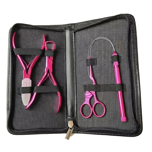 Best Selling Professional Hair Extension <b>Tool</b> Kit with Heavy Duty Pliers Beading Jar Loop Needle Pull Hook <b>Threading</b> <b>Tool</b> Micro - Product Image 4