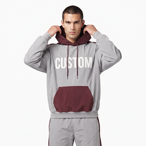 Sudadera con Capucha Personalizada para Hombre, 100% Nailon, Estilo Urbano, Hombros Caídos, Dos Tonos, Informal - Product Image 4