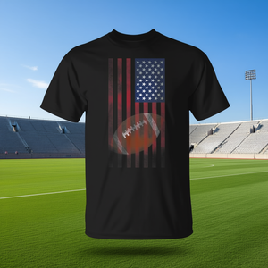 Camiseta de Fútbol Americano con Bandera de Estados Unidos, Negra, Diseño Deportivo para Hombre, Manga Corta, Cuello Redondo, Impresión Digital, para Adultos - Product Image 3