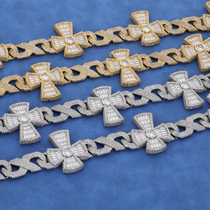 925 Silver Lab Grown Diamond Cuban Link Chain Rose Gold Finish Fully Iced Mens Luxury <b>Statement</b> <b>Necklace</b> - Product Image 6