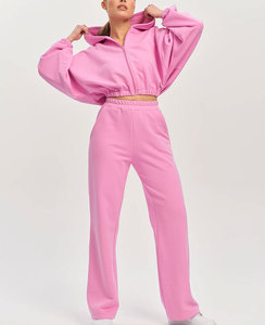 Conjuntos de Pantalones y Tops con Cremallera de Alta Calidad 2026, Sudadera de Felpa de Color Sólido, Chándal para Mujer, Conjuntos de Dos Piezas - Product Image 3