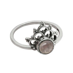 Geometric Design Luxury Engagement <b>Rings</b> For Her Crown Shape Rose <b>Quartz</b> Gemstone <b>Ring</b> In 925 Sterling Silver Wholesale Jewelry - Product Image 1