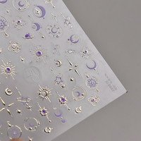 Stiker Kuku Kupu-kupu Bulan Bintang yang Cantik, Dekorasi Seni Kuku DIY