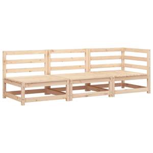 Sofá Modular de Jardín de 3 Plazas, Madera de Pino Natural, Duradero y Elegante - Product Image 2