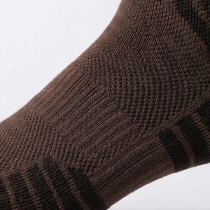 Brown Crew Socks For Running Breathable Polyester Spandex Athletic Sport Socks Adult Spring Season Standard Thickness - Product Image 5