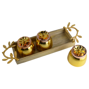 Bandeja de Servir de Metal Sólido con Juego de Tazones para Decoración del Hogar, Bandejas con Múltiples Acabados para Diseño Personalizado Disponible - Product Image 6