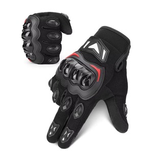 Gants tactiques d'entraînement à doigts entiers en nylon avec fermeture Velcro, unisexe, pour arts martiaux, noirs avec accents rouges, vente en gros usine - Product Image 1