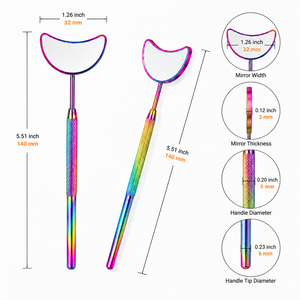 Rainbow Handheld <b>Makeup</b> <b>Mirror</b> 3X <b>Magnifying</b> Single Side Metal Frame Desktop <b>Mirror</b> - Product Image 5