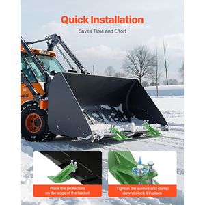 2 Pezzi Protezioni per Bordi Benna Trattore in Acciaio Rinforzato con Doppio Blocco Esagonale e Design Antiscivolo - Product Image 5