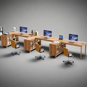 Bureau de direction en L de 59 pouces avec armoire de classement et étagères de rangement, bureau d'angle de style farmhouse pour ordinateur et écriture - Product Image 6