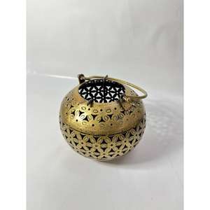 Support de bougie votive artisanal en laiton finition antique, produit de décoration intérieure, artisanat, éclairage et lampe, lanterne décorative - Product Image 4