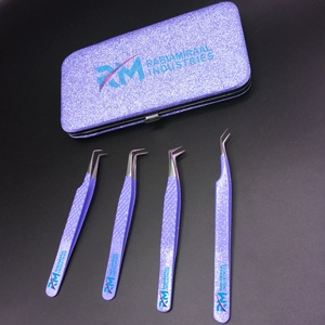 Pinzas Profesionales para Pestañas de Volumen RMI, Color Morado, Alta Calidad, Venta al por Mayor, Punta de Diamante de 45 y 90 Grados, Embalaje Personalizado - Product Image 2