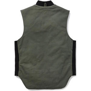 Chaleco de trabajo transpirable personalizado con forro acolchado de primavera, estilo cargo, sin mangas, corto, de lana gruesa para hombre, con cremallera frontal, estilo streetwear - Product Image 6