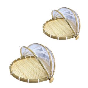 Premium Vietnamese BAMBOO TRAY Food Cover Tray Handmade <b>Mesh</b> Net Serving <b>Basket</b> Home Decor - Product Image 1