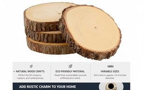 Sous-verres en bois faits à la main, rustiques et naturels, pour la table à manger, la maison, la cuisine et la décoration de bureau - Product Image 4